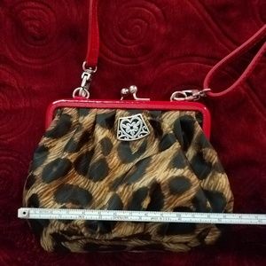 Brighton ~ Leopard🐆& Red Patent Leather Crossbody